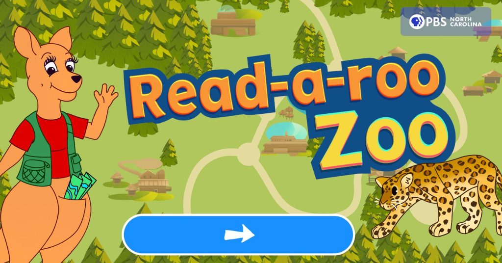 Read-a-roo Zoo title screen.