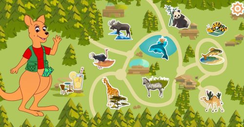 Read-a-roo Zoo zoo screen.